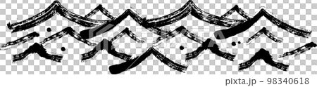 Background material Japanese style brush waves sea 98340618