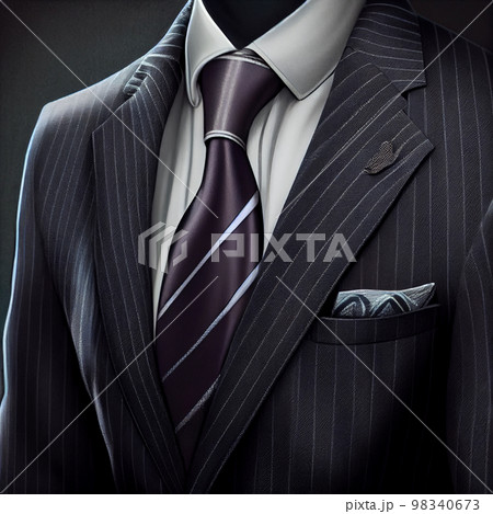 Expensive mens suit with tie and purple tint. 98340673
