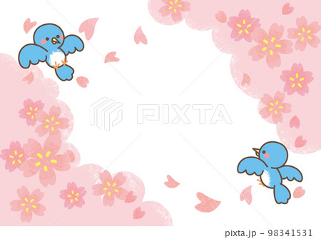 卒園・卒業、入園入学 桜のフレーム・背景のイラスト素材 [98341531