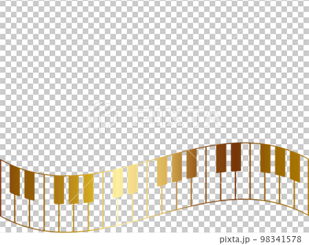 Piano keyboard background horizontal position gold 98341578