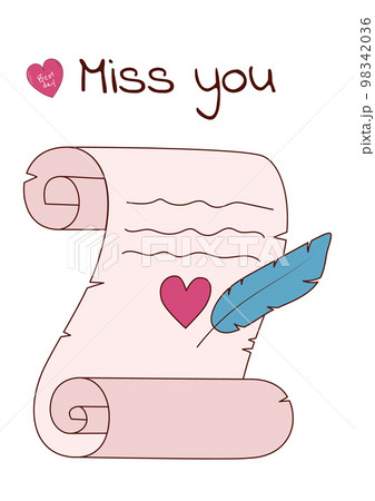 Valentine's Day greeting card with a love letter. Vector illustration 98342036