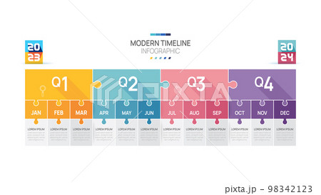 Business road map timeline infographic jigsaw template. Modern milestone element timeline diagram calendar and 4 quarter topics, Can be used for vector infographics, digital marketing data Business road map timeline infographic jigsaw template. Modern milestone element timeline diagram calendar and 4 quarter topics, Can be used for vector infographics, digital marketing data 98342123