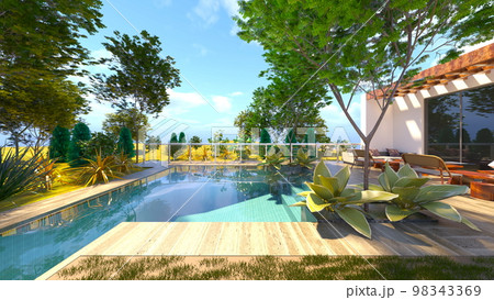プール付き住宅 プール付き住宅 98343369