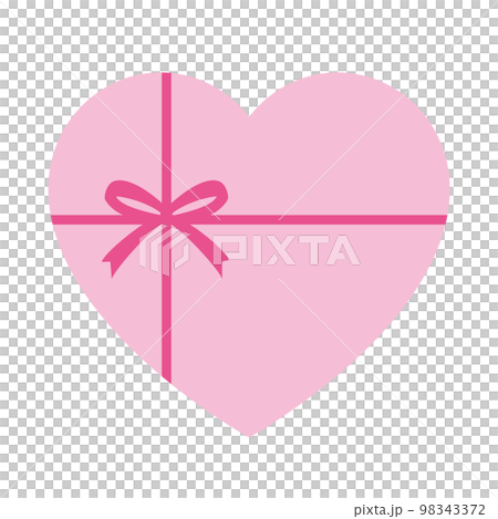 A heart-shaped present box with a ribbon, a single illustration of a gift box. 98343372