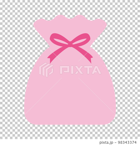 A single illustration of a gift bag with a ribbon attached. A single illustration of a gift bag with a ribbon attached. 98343374
