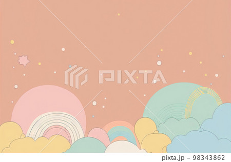 Cute doodle flat or 3d background with pastel color 98343862