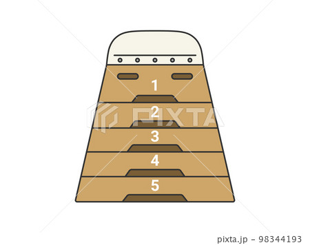 5段の跳び箱（フチあり）のイラストのイラスト素材 [98344193] - PIXTA