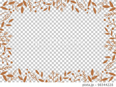 Hand drawn leaf frame decoration Hand drawn leaf frame decoration 98344228