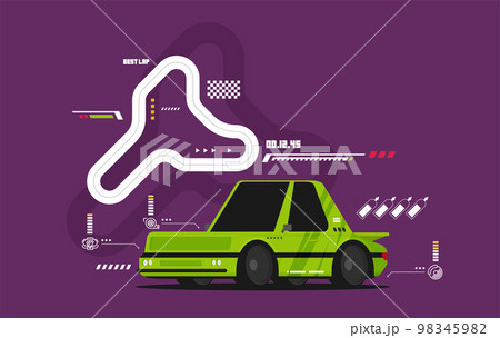 Vector racing car isolated on color background Vector racing car isolated on color background 98345982