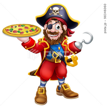 Pirate Cartoon Captain Pizza Chef Mascotのイラスト素材 [98346060] - PIXTA