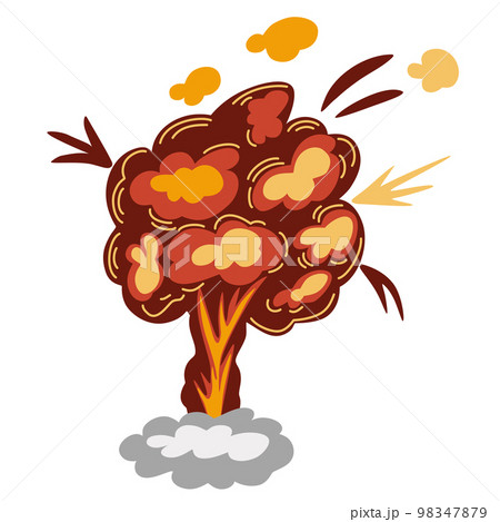 Explosion. Cartoon dynamite or bomb explosion, fire. Boom clouds and smoke element. Dangerous explosive detonation, Atomic bomb explosion. Vector hand draw illustration. Explosion. Cartoon dynamite or bomb explosion, fire. Boom clouds and smoke element. Dangerous explosive detonation, Atomic bomb explosion. Vector hand draw illustration. 98347879