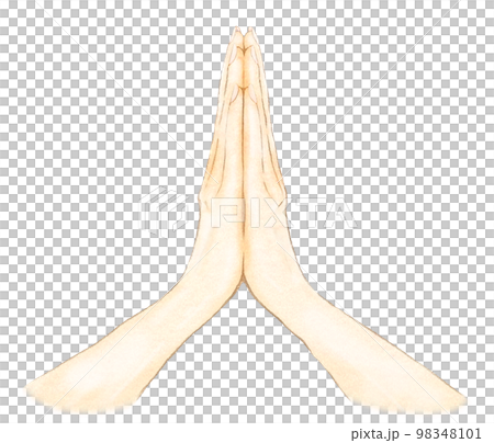 合掌した両手のイラスト 98348101