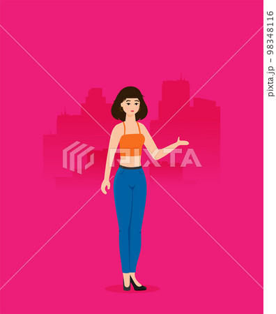 Young woman. Vector flat style cartoon illustration 98348116