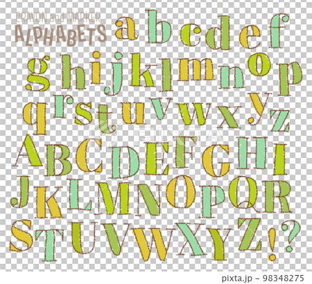 Grunge graffiti alphabet set (vector) green 98348275