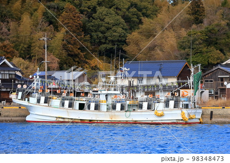 停泊中のイカ釣り漁船　イメージ 98348473