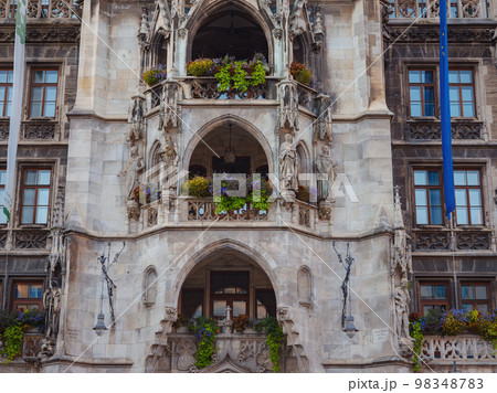 Facade of Neo-Gothic town hall 98348783