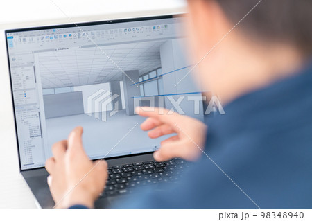 三次元CAD 立体的 3DCG 建築設計 プロジェクト 内観 ビジネスマン 三次元CAD 立体的 3DCG 建築設計 プロジェクト 内観 ビジネスマン 98348940