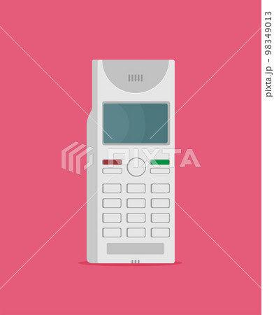 Vector flat icon of phone with keypad and display. Vector flat icon of phone with keypad and display. 98349013