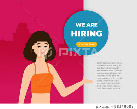 Business hiring and recruiting concept. Flat vector illustration. Business hiring and recruiting concept. Flat vector illustration. 98349085