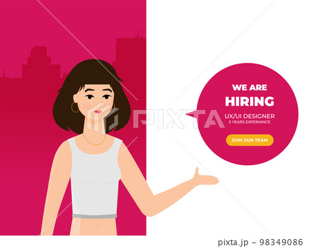 Business hiring and recruiting concept. Flat vector illustration. Business hiring and recruiting concept. Flat vector illustration. 98349086