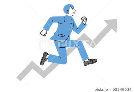 人物 上を目指してジャンプする中学生の男の子 人物 上を目指してジャンプする中学生の男の子 98349634