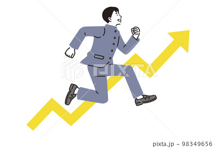 人物 上を目指してジャンプする中学生の男の子 人物 上を目指してジャンプする中学生の男の子 98349656