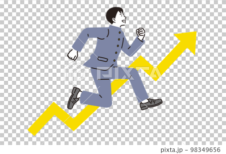 人物 上を目指してジャンプする中学生の男の子 人物 上を目指してジャンプする中学生の男の子 98349656