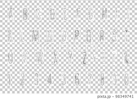 縁がかすれた白いスタンプ文字、チョーク書き風フォント 縁がかすれた白いスタンプ文字、チョーク書き風フォント 98349741