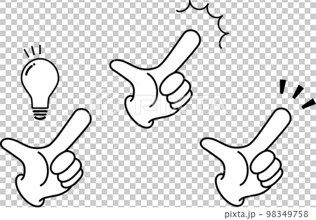 一組指向燈泡圖標 98349758