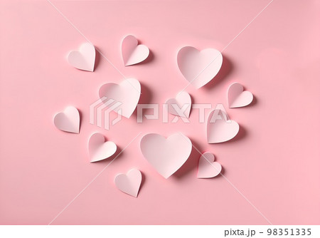 Beautiful Pink Paper Hearts White Paper Background Stock Photo by  ©makidotvn 193491894