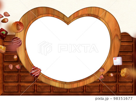 バレンタインのハートフレーム 98351677