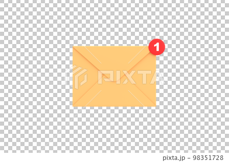 3d. mail envelope with notification new message. envelope email unread. 3d. mail envelope with notification new message. envelope email unread. 98351728