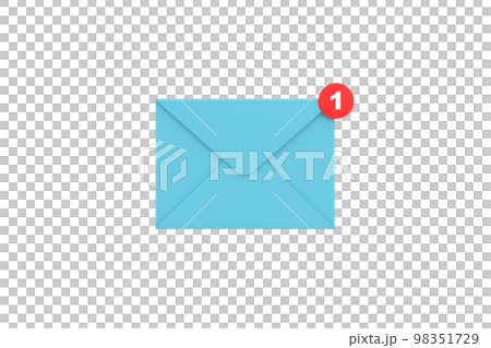 3d. mail envelope with notification new message. envelope email unread. 3d. mail envelope with notification new message. envelope email unread. 98351729