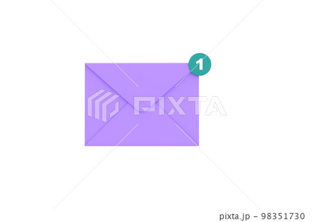 3d. mail envelope with notification new message. envelope email unread. 3d. mail envelope with notification new message. envelope email unread. 98351730