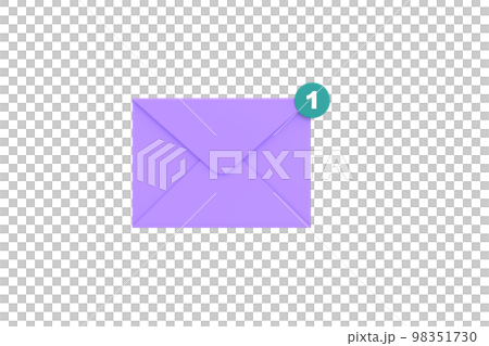 3d. mail envelope with notification new message. envelope email unread. 3d. mail envelope with notification new message. envelope email unread. 98351730