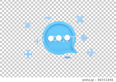 3D. Math sign speech bubble. Be careful with your words, think before you speak. concept. 3D. Math sign speech bubble. Be careful with your words, think before you speak. concept. 98351848
