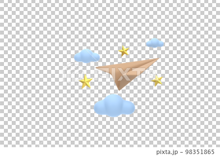 3D. paper airplane with clouds Concept Online social network. 3D. paper airplane with clouds Concept Online social network. 98351865