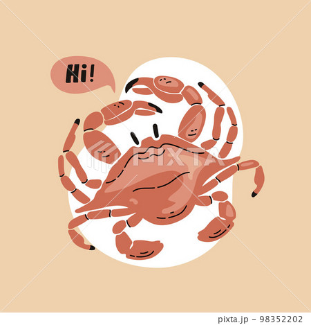 Orange crab vector illustration in doodle style isolated on white background. Orange crab vector illustration in doodle style isolated on white background. 98352202