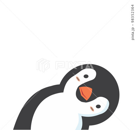 Cute head doodle penguin flat Cute head doodle penguin flat 98352364