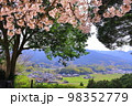 甘樫丘から飛鳥寺（奈良県明日香村）を見る 98352779