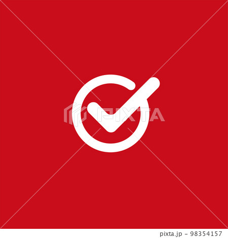 Check Mark icon vector isolated on redbackground 98354157