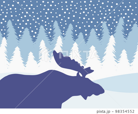 Vector flat moose silhouette 98354552