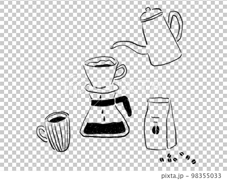 咖啡的線描插圖 98355033