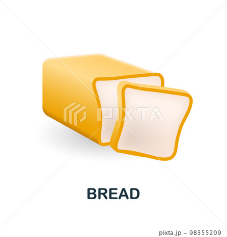 Bread icon. 3d illustration from food market collection. Creative Bread 3d icon for web design, templates, infographics and more 98355209