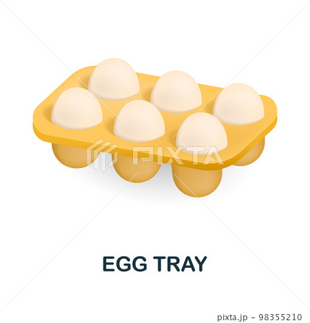 Egg Tray icon. 3d illustration from food market collection. Creative Egg Tray 3d icon for web design, templates, infographics and more 98355210