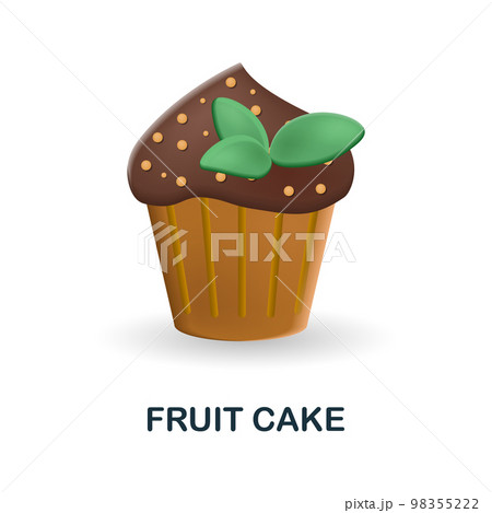 Fruit Cake icon. 3d illustration from fast food collection. Creative Fruit Cake 3d icon for web design, templates, infographics and more 98355222