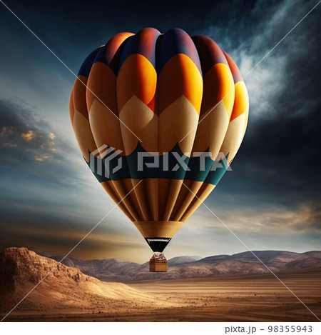 Hot air balloon. Generative AI 98355943
