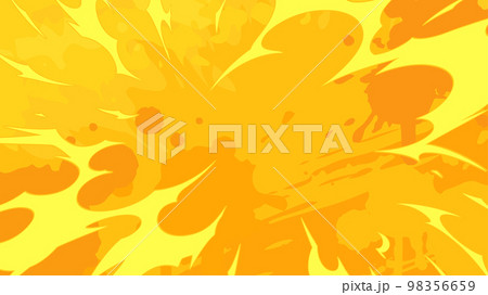 アニメ風_破裂っぽい爆発のエフェクトの背景_黄色_16:9 98356659