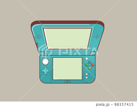 Mobile video console vector illustration. Video game console portable. Creative switch console. 98357415