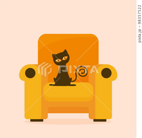 A sleeping cartoon cat flat vector 98357522